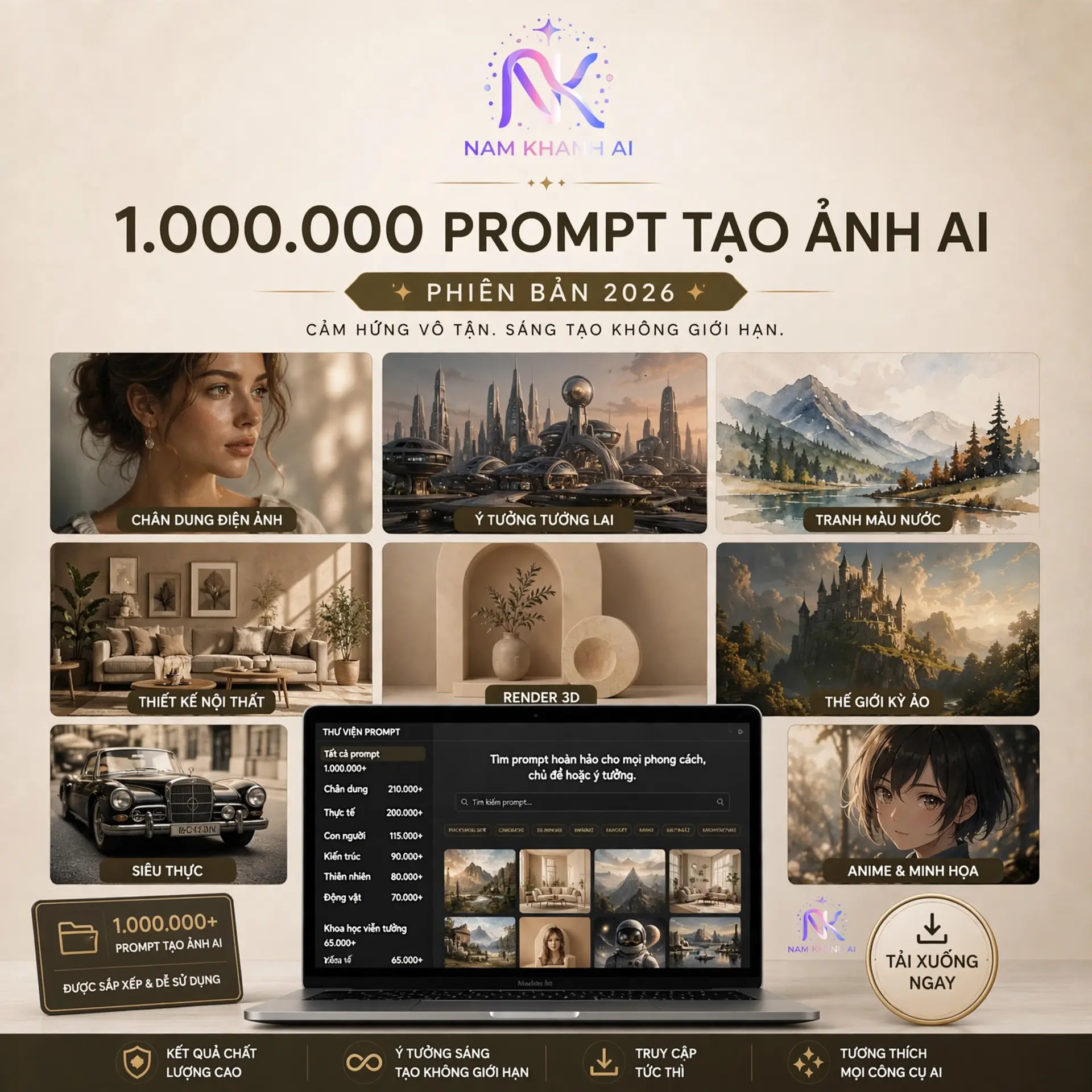 1.000.000+ Prompt Tạo Ảnh AI